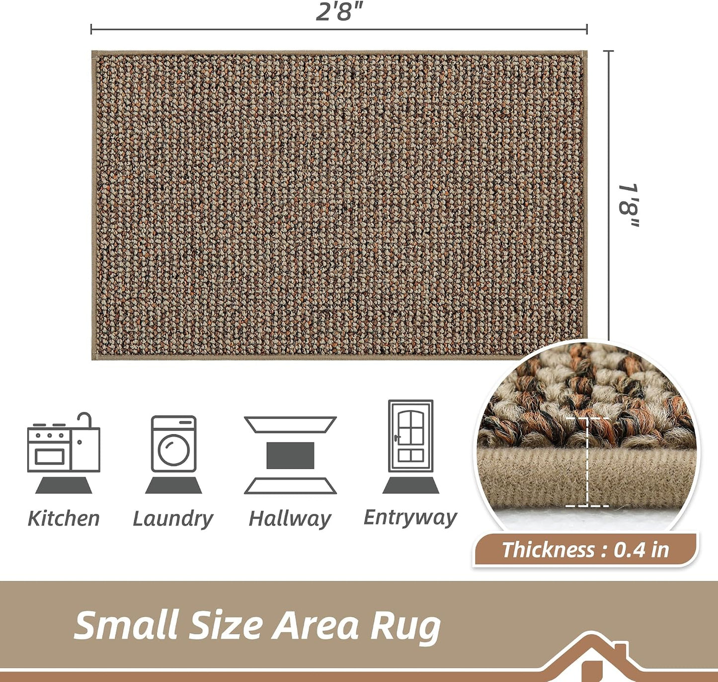 Alfombra entrada 20x32pulg antideslizante lavable absorbente