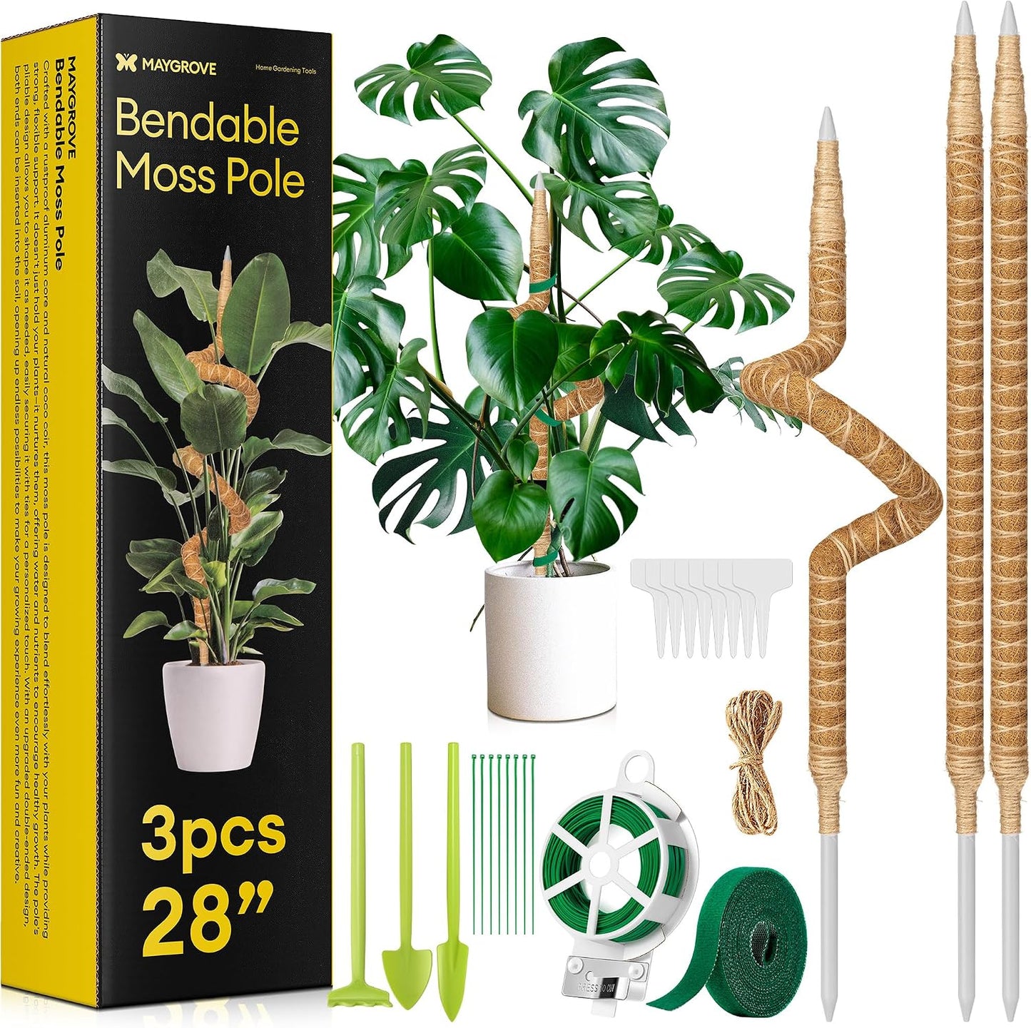 3 Pzas Postes Musgo 28pulg para Plantas Trepadoras