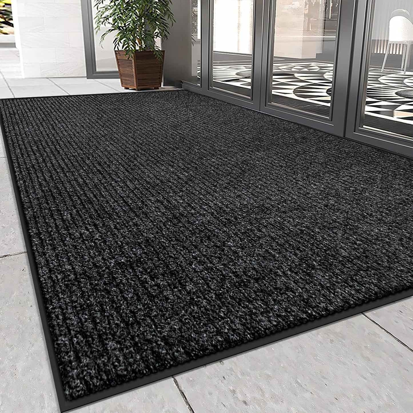 Tapete entrada exterior 4x8ft antiderrap lavable