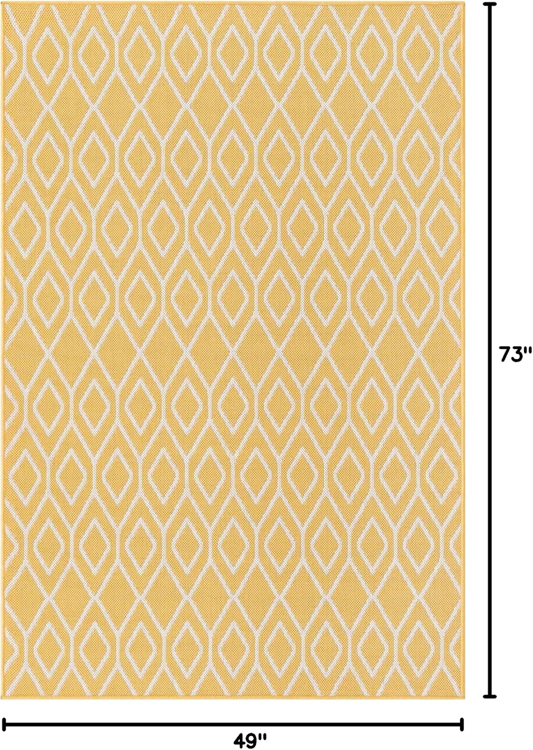 Alfombra rectangular 4x6ft color amarillo marfil