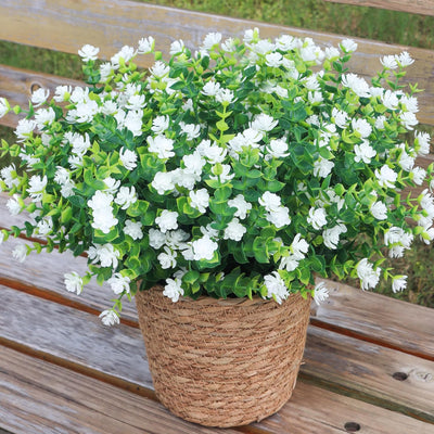 Flores sintéticas UV resistentes para jardín 12 pzas