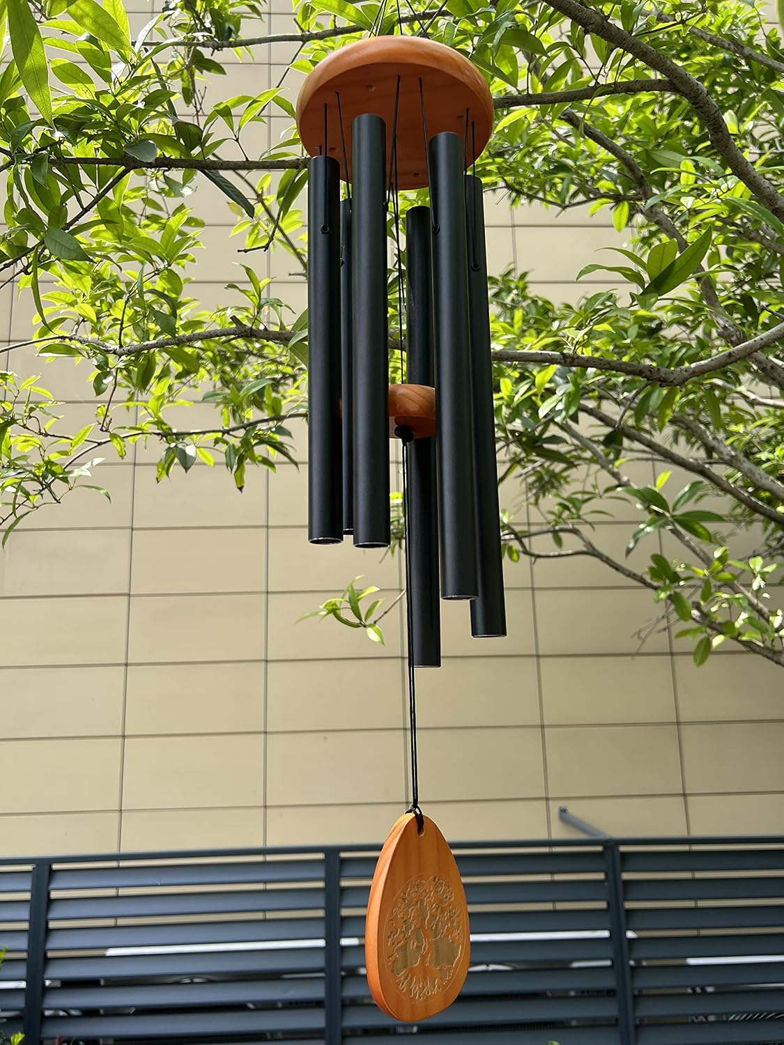 Campanillas viento madera tono profundo regalo memoria