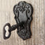 3 Ganchos Hierro Fundido Forma Llave Antigua Negro