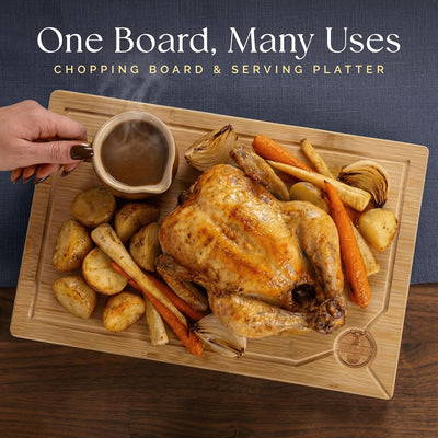 Tabla cortar bambú 38x25cm para carne y verduras