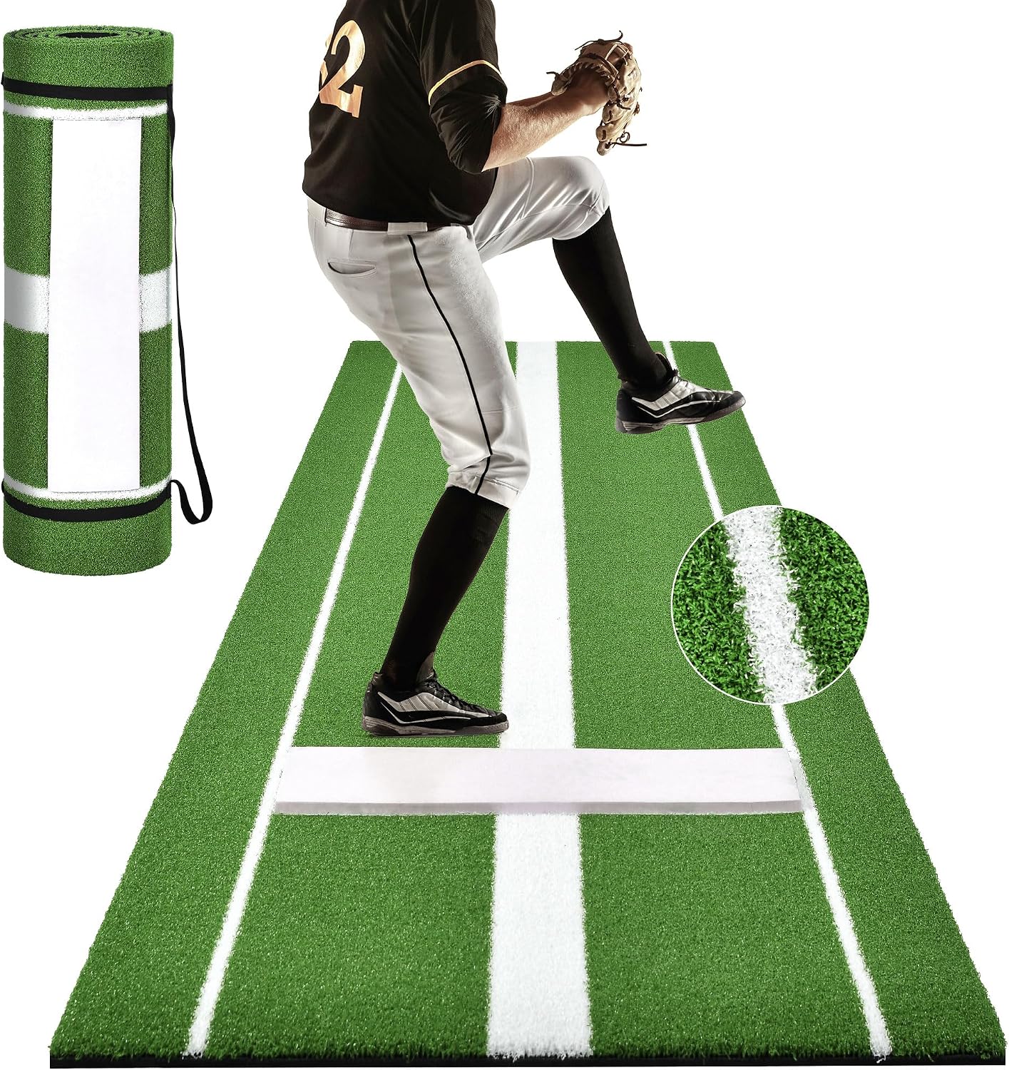 Alfombrilla sóftbol 10x3ft tapete entrenamiento goma suave