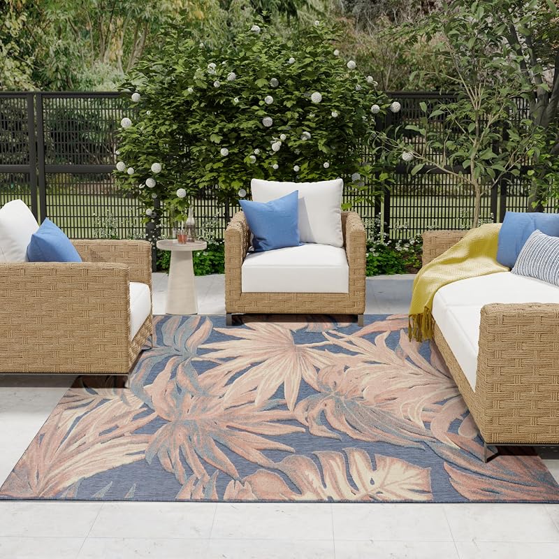 Tapete Aloha Blue Rose 7'10x10'6 Bed Room Living Room