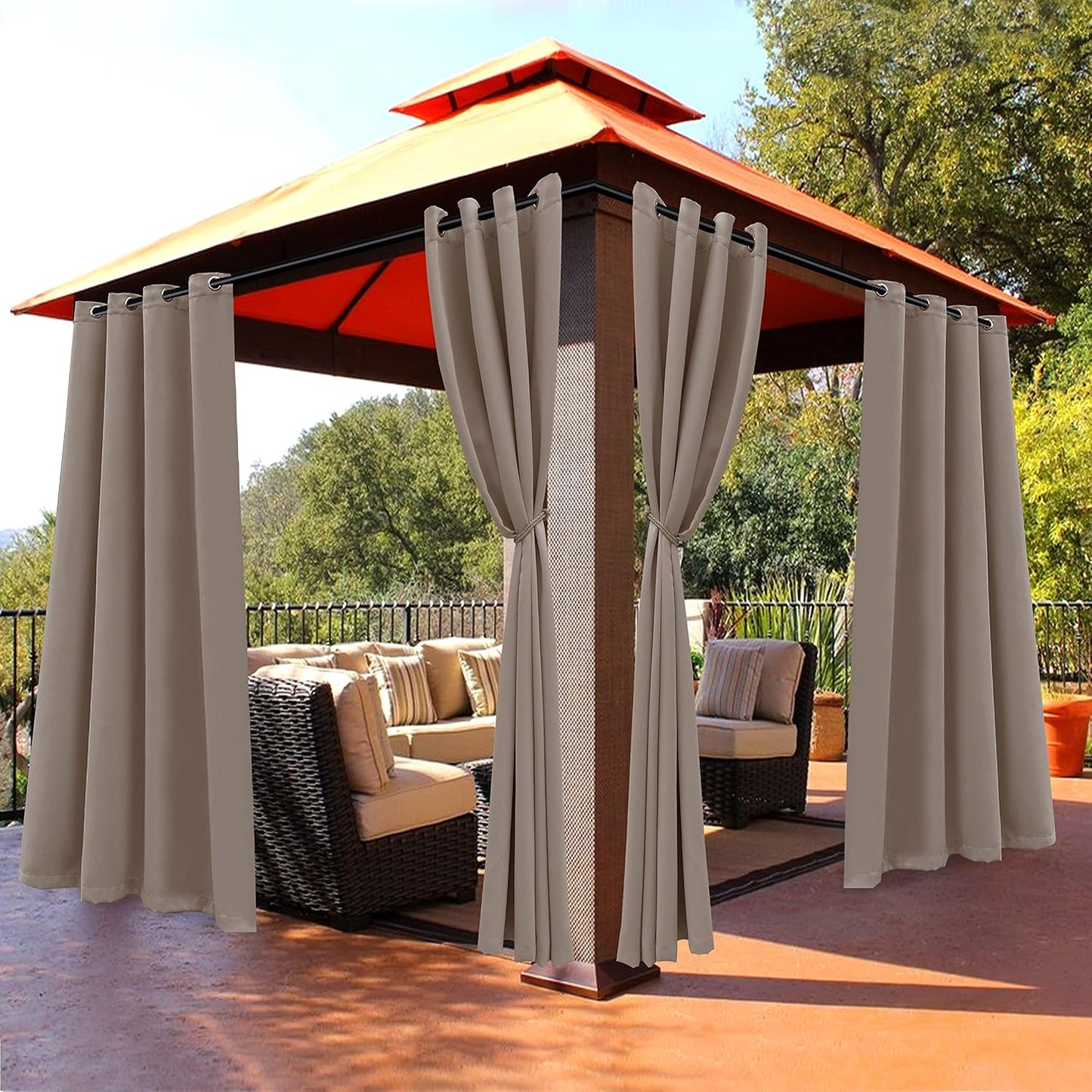 Cortinas opacas impermeables para exteriores 52x