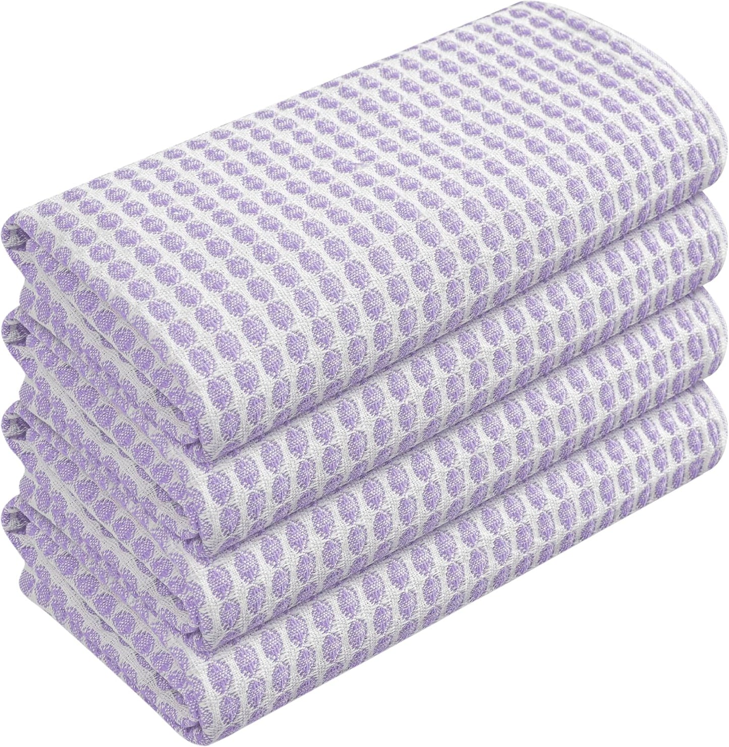 Toallas de cocina TwinY Circle Waffle 16x26 pulgadas algodón 100% set de 4 suaves absorbentes para lavar platos decorativas