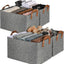 Canastas almacenamiento tela plegables marco metal gris