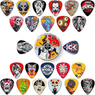 Pack 24 Plectrums Guitarra 0.018-0.047pulg Acústica Eléctrica Bajo