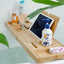 Bandeja baño bambú plegable extensible con accesorios
