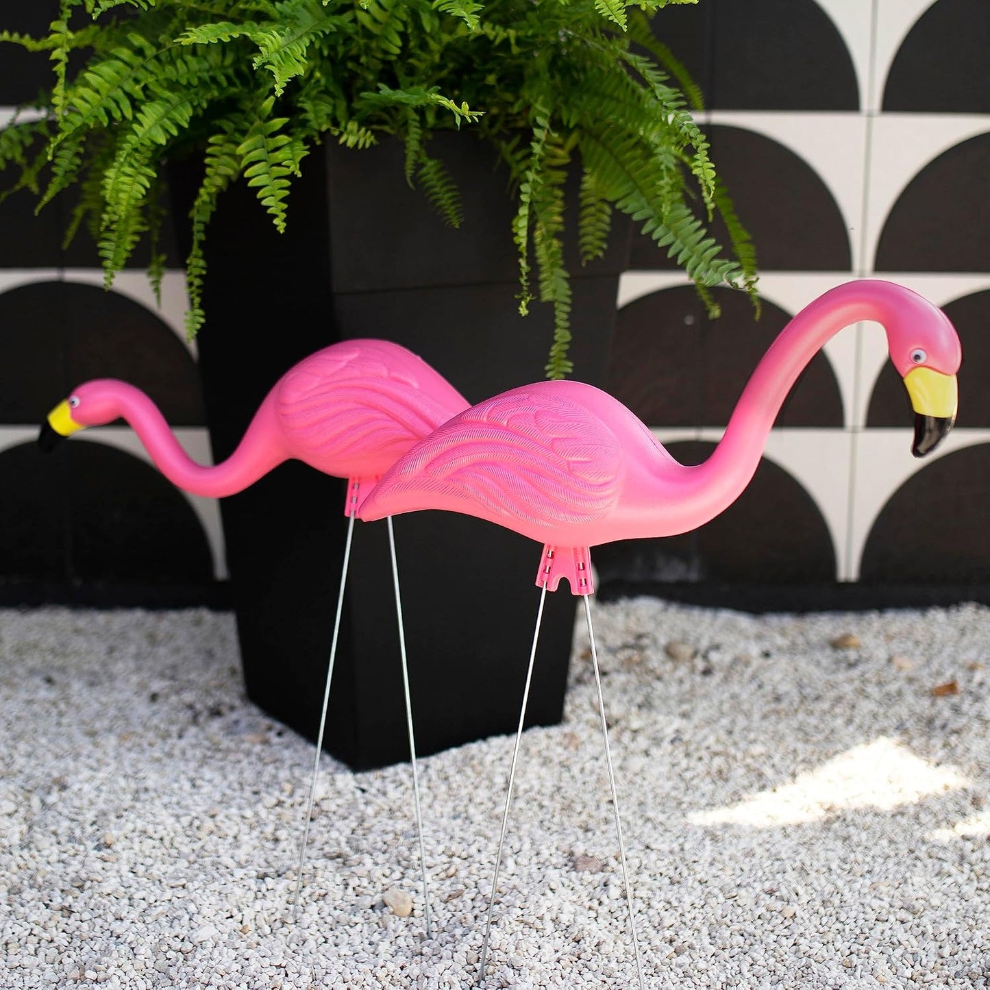 Estatua jardín flamenco rosa 25pulg set 12