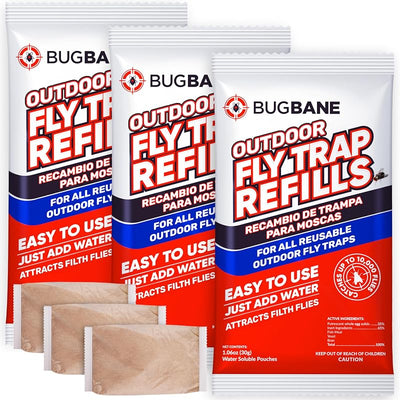 Recarga trampa moscas 3x1oz gránulos no tóxicos