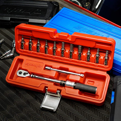 Llave dinamométrica clic 1/4" 2-20Nm kit bicicleta