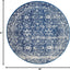 Alfombra redonda 3' estilo shabby chic azul marino/marfil