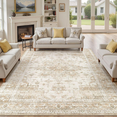 Alfombras lavables 9x12ft antideslizantes beige