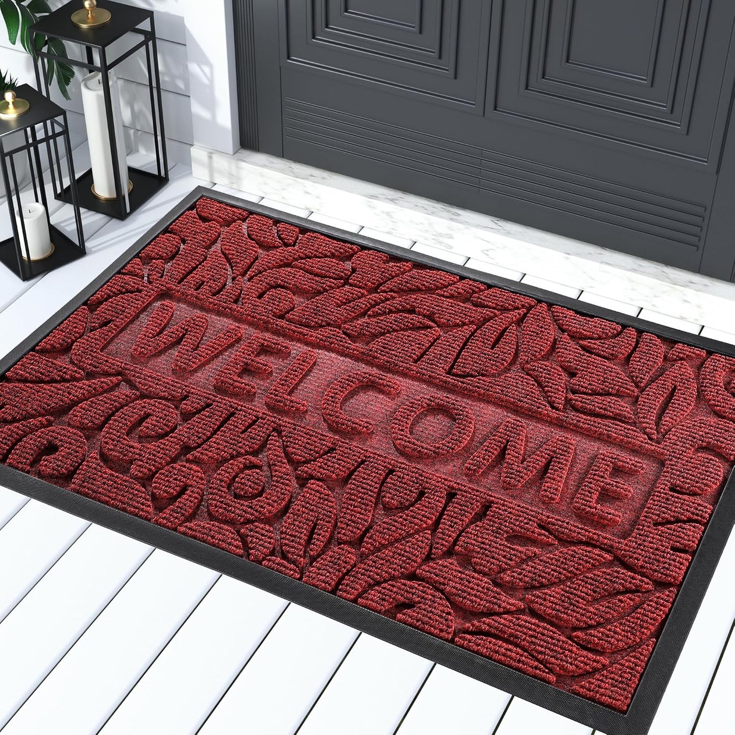 Tapete entrada exterior 29.5x17" antiderrap impermeable