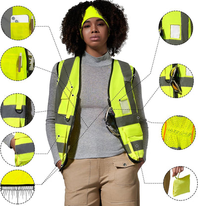 Chaleco seguridad reflejante alta visibilidad XS-8XL