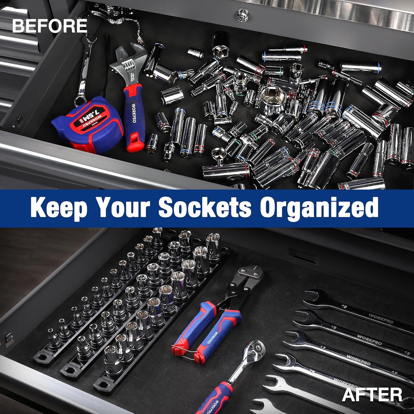 Organizador magnético dados aluminio 1/4pulg 12 clips negro