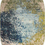 Alfombra abstracta moderna envejecida 5x8ft azul/beige