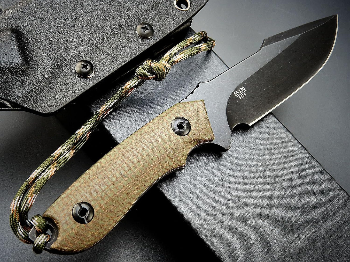 Cuchillo EDC hoja fija DC53 mango G10/Micarta