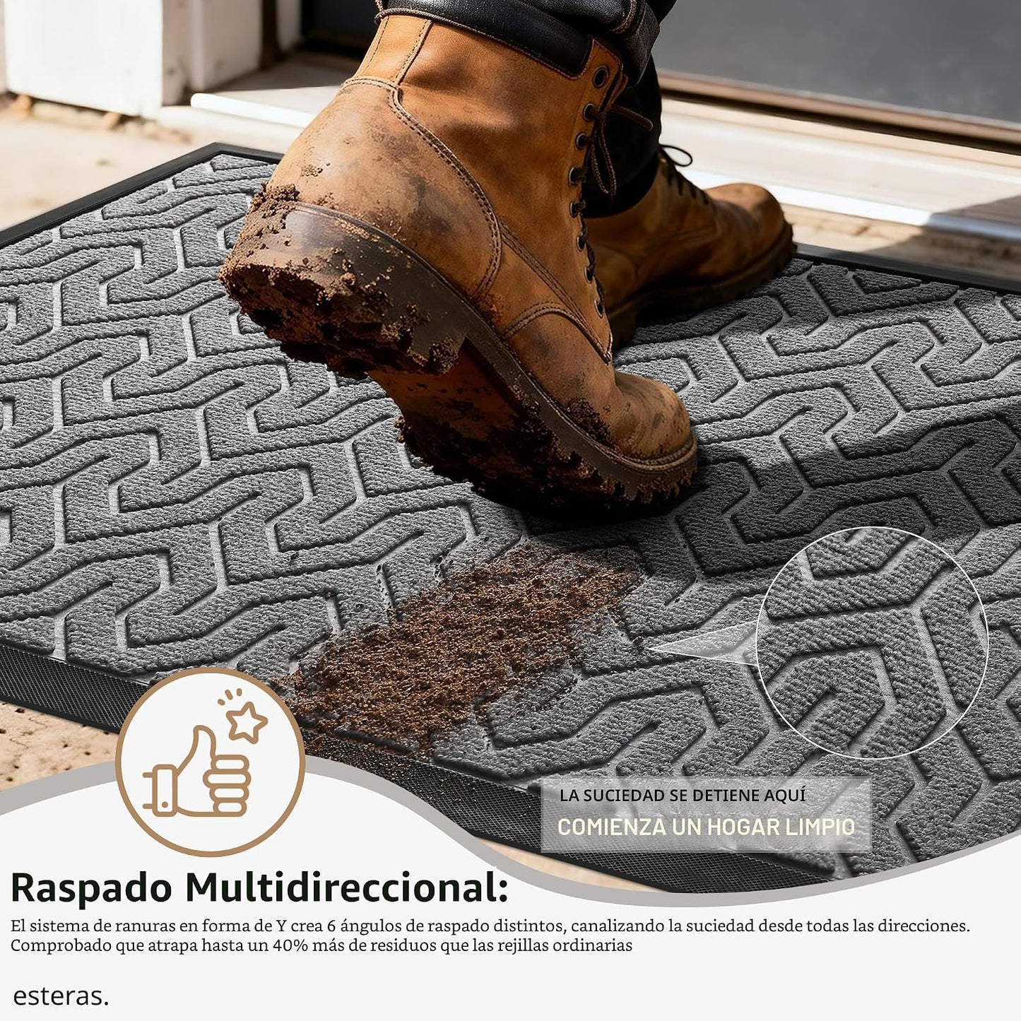 Alfombra puerta exterior 29.5x17 impermeable antiderrap
