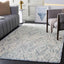 Alfombra Capri 6x9ft azul marfil lana hecha a mano