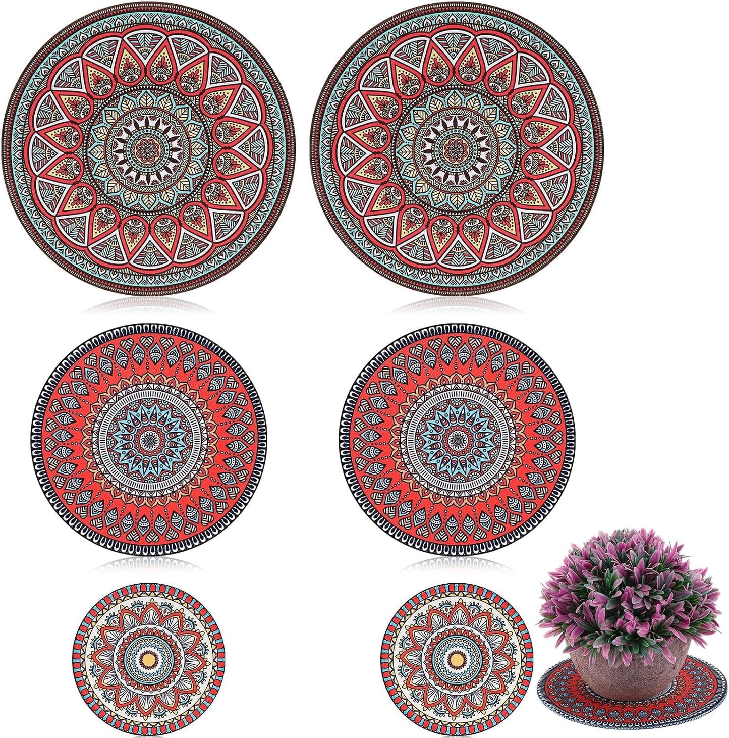 6 Pzas Tapete para Maceta Boho Almohadilla Antiderrap