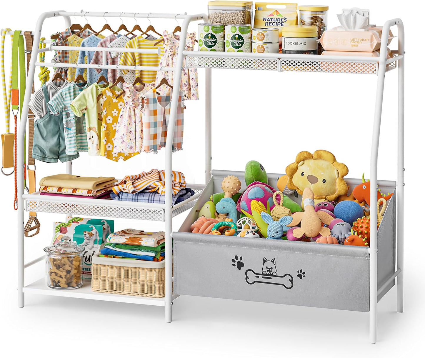 Cesta trapezoidal para perros con organiz. y gancho correa
