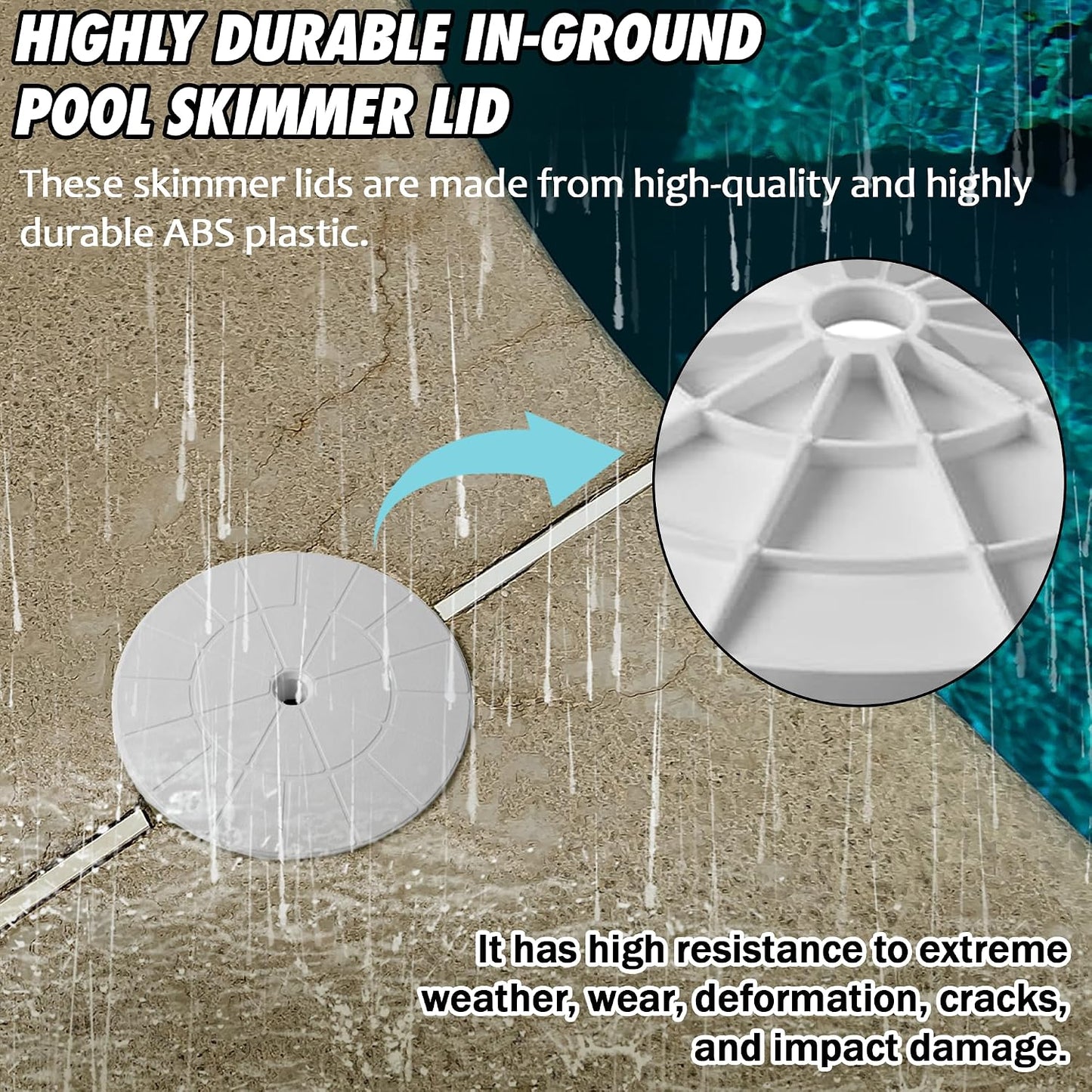 2 Tapas redondas 9 1/8" para válvula skimmer 9" piscina