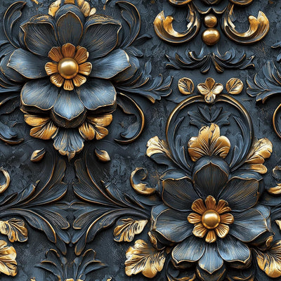 Papel tapiz 3D floral oscuro 17.5x354pulg sala de estar