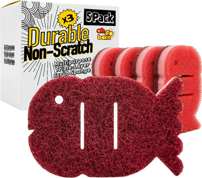 5 Pzas Esponjas Multiusos Doble Cara Triple Capa Cocina