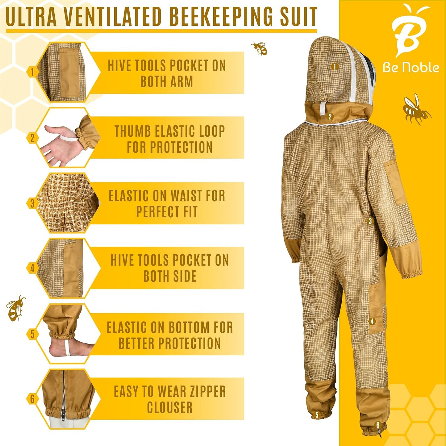 Traje apicultura 3 capas protector resistente
