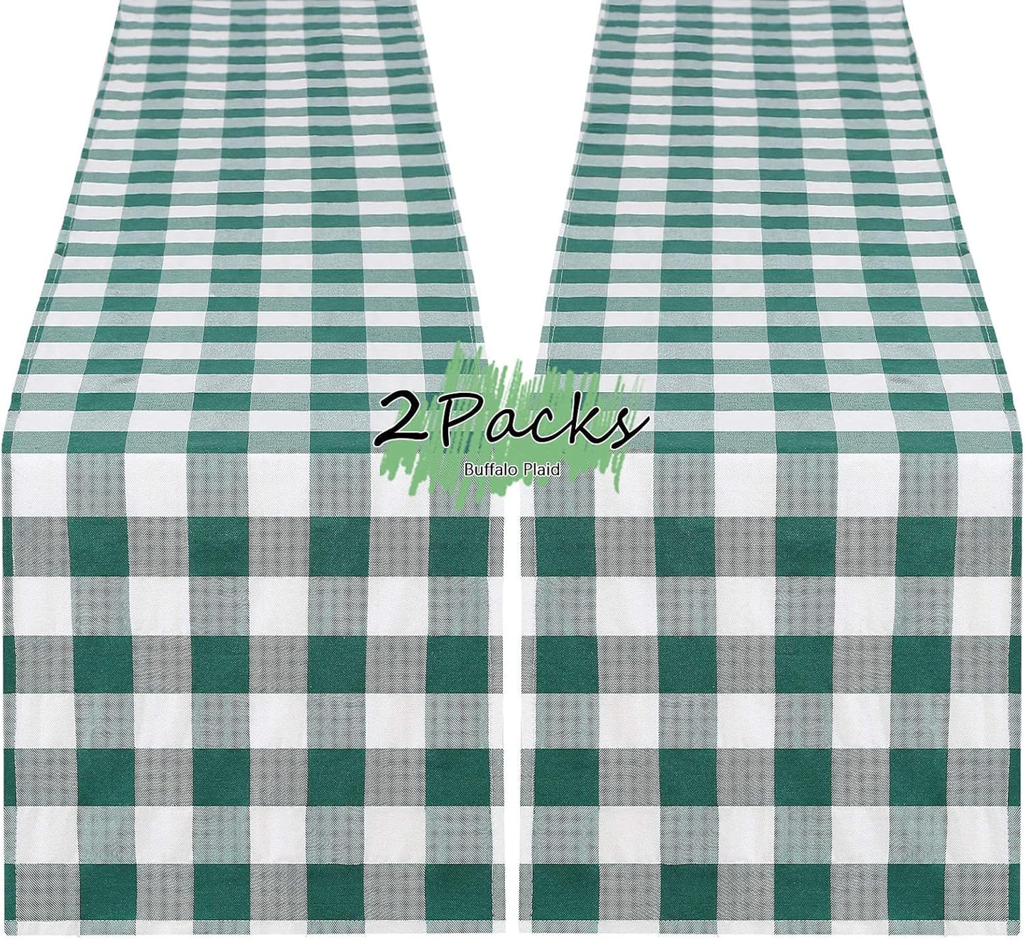 Camino de mesa a cuadros de tela rectangular 13 x 108 pulgadas mantel de búfalo para interior y exterior
