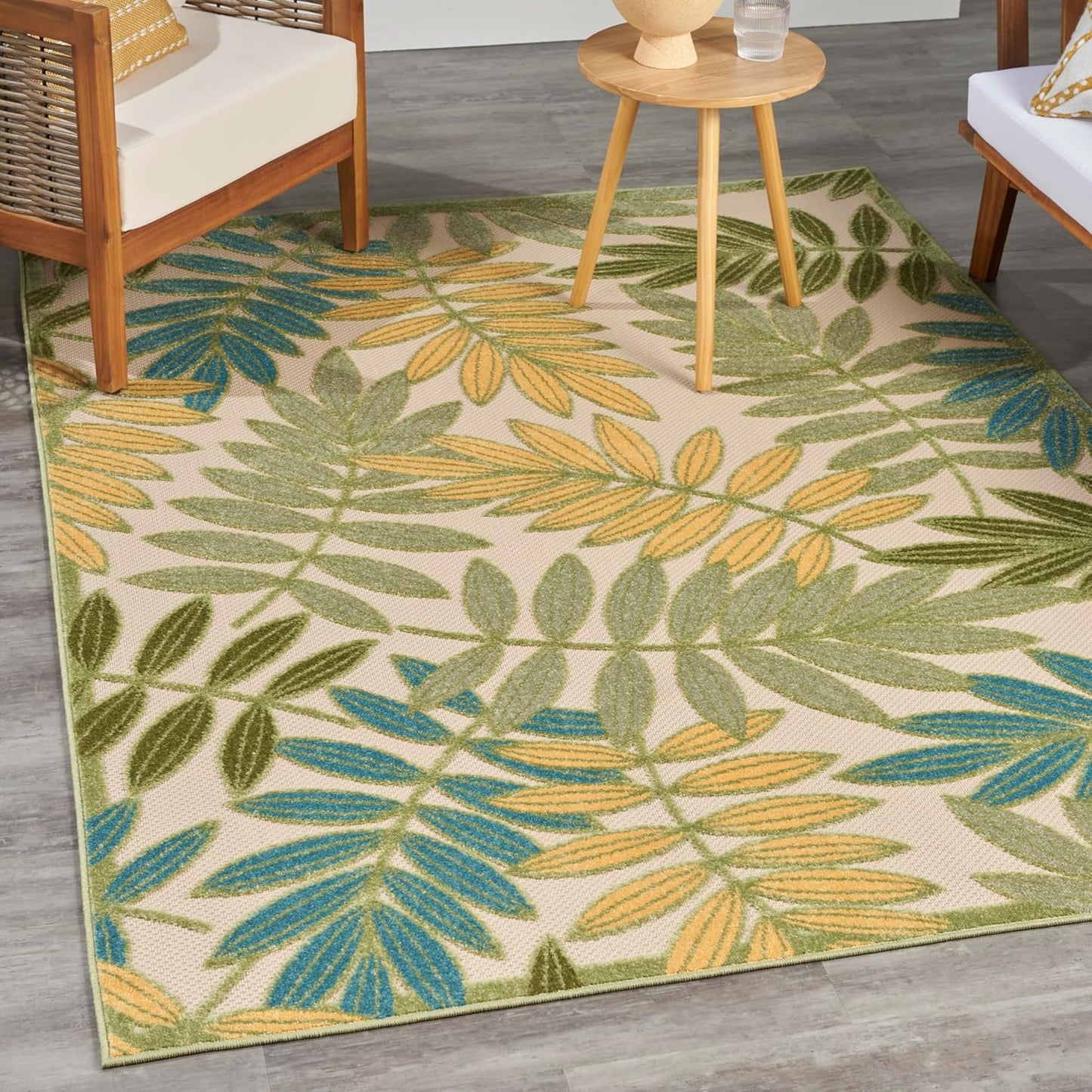 Alfombra dormitorio 3x5" verde multicolor 4x6pies