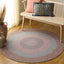 Alfombra exterior lavable trenzada 5ft redonda marrón y gris