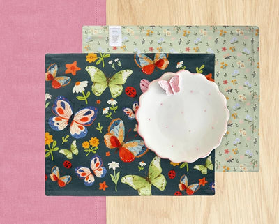 Manteles individuales tela reutilizables 15x13pulg set 2