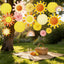 15 Linternas Papel Decoración Sol Pompones Colgantes