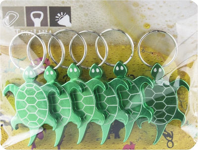 Llavero abridor botella aluminio tortuga verde