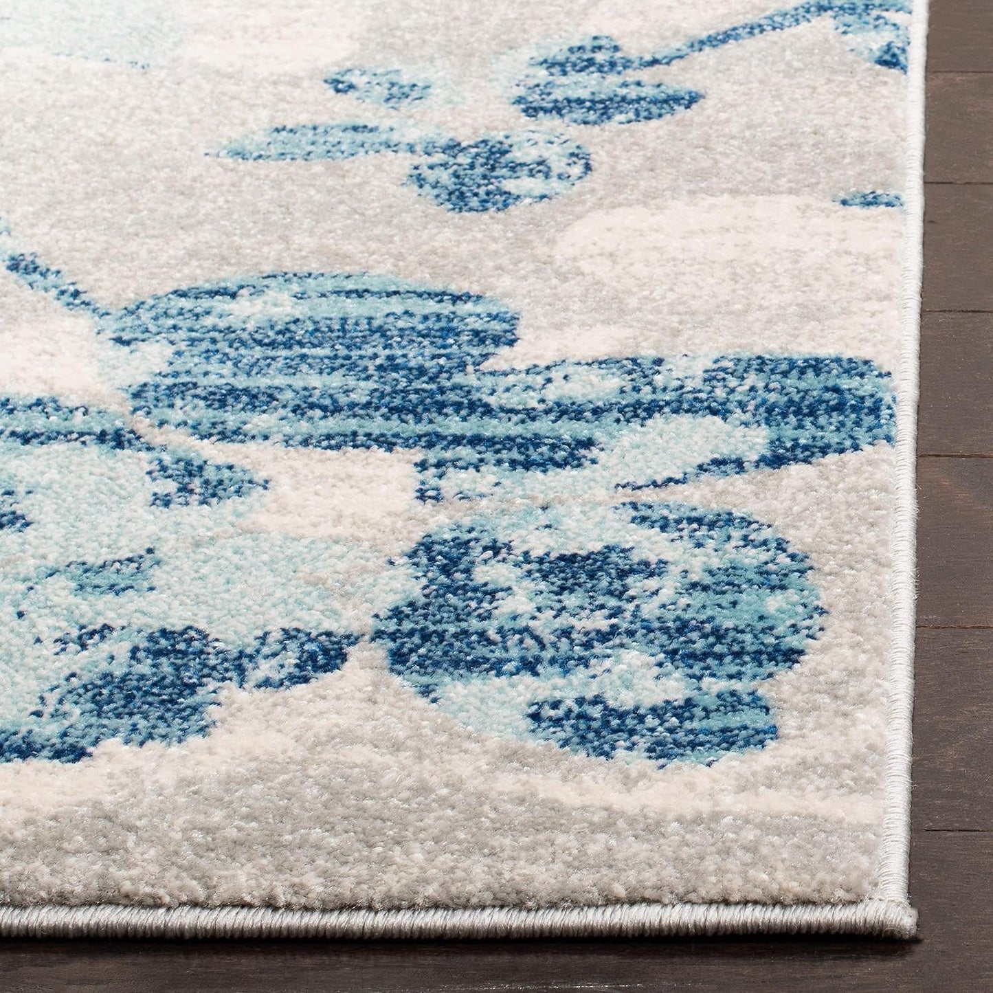 Alfombra acento sala dormitorio 2'2x4' gris/azul claro