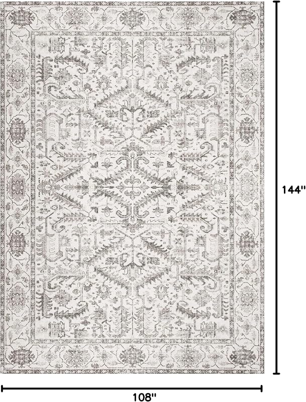 Alfombra área 9x12ft para sala dormitorio comedor blanco