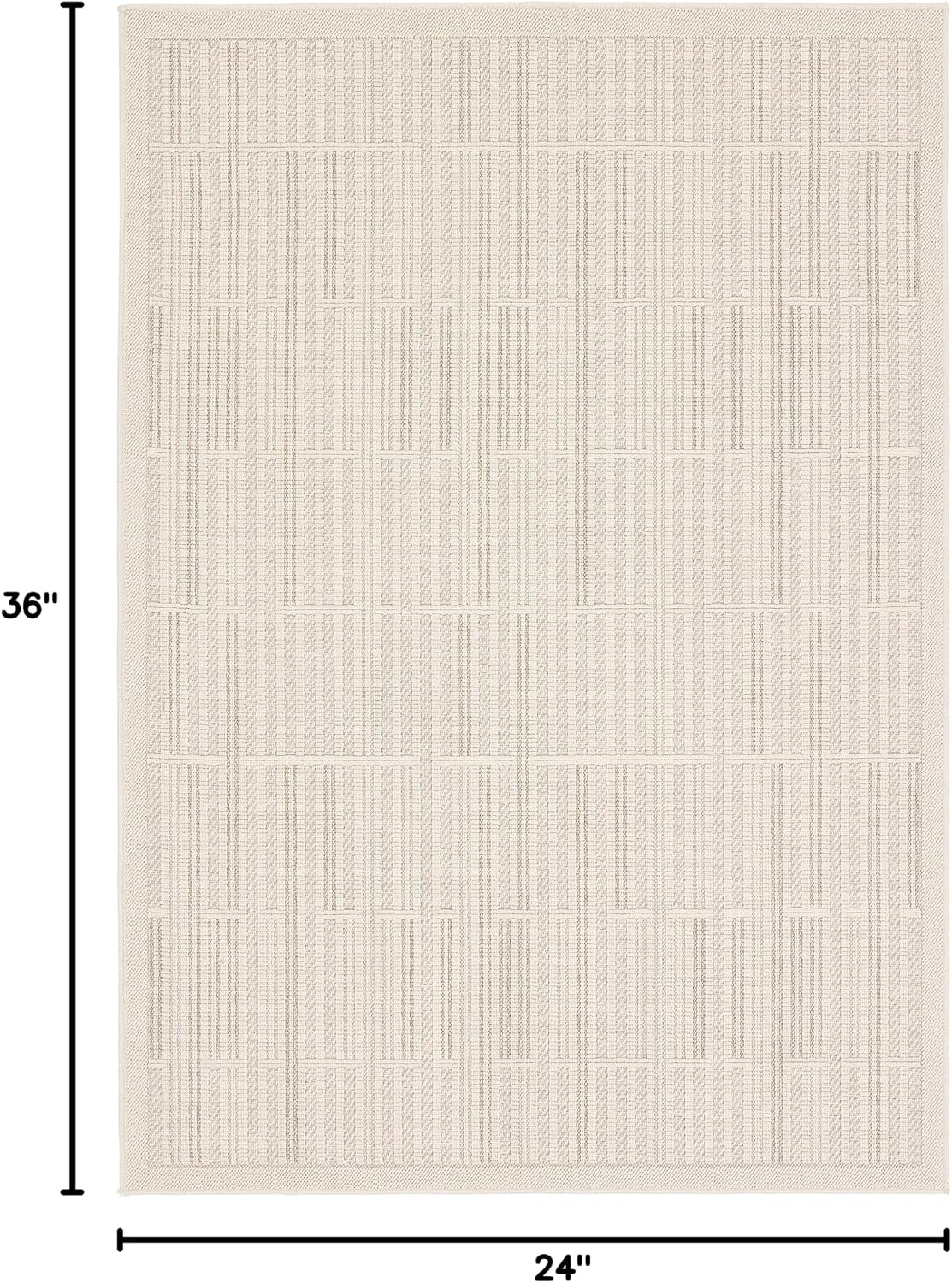 Alfombra 2x3 interiores exteriores a rayas crema