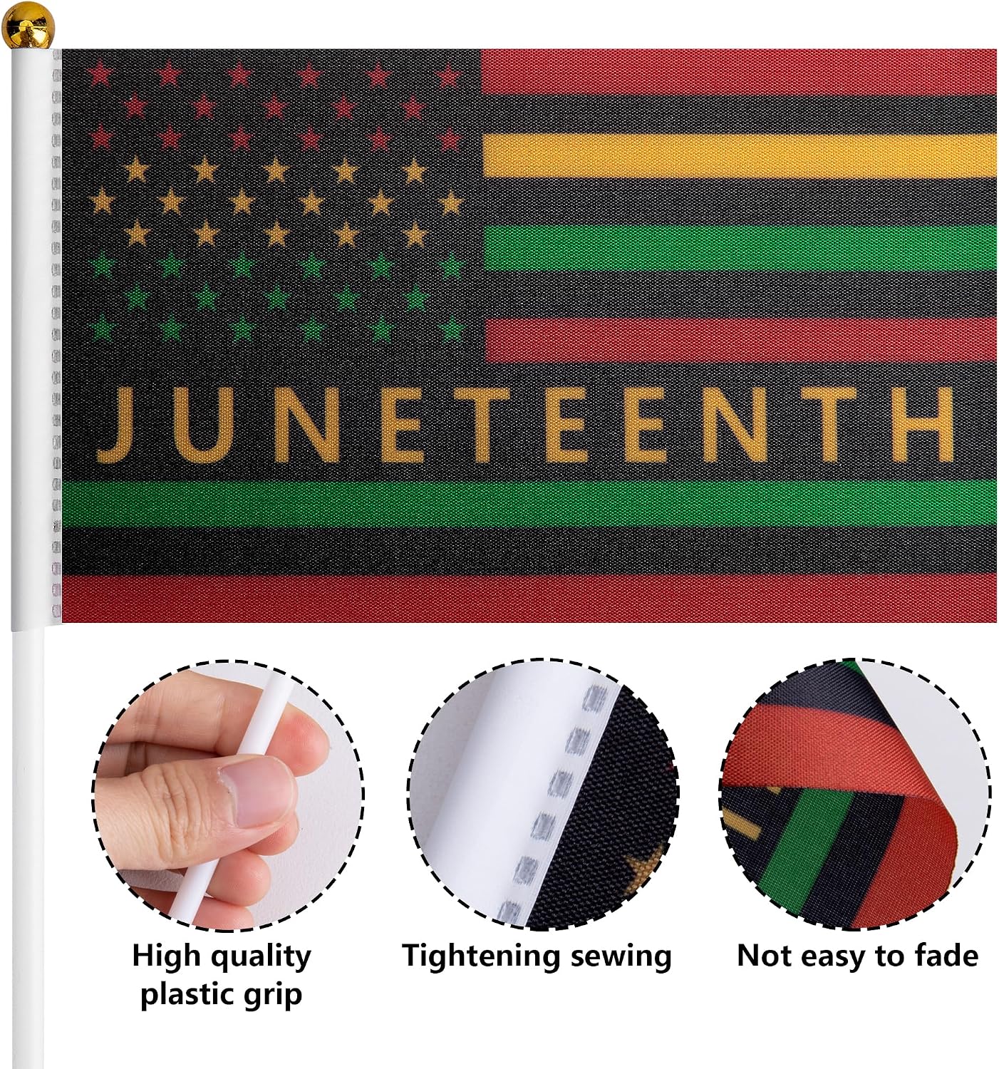 50 Banderas Mano Juneteenth Mini Decoración Eventos