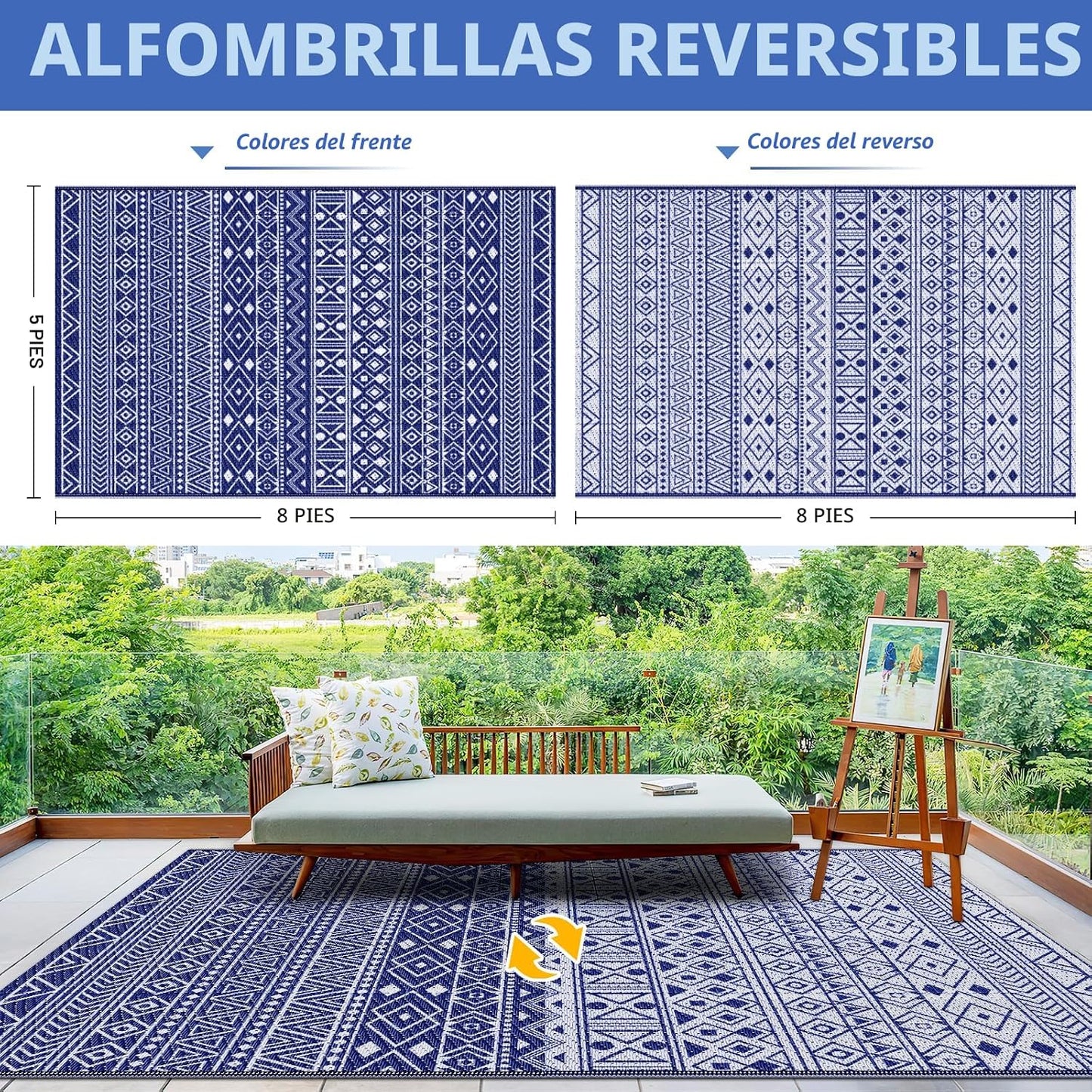 Alfombra plástica exterior reversible impermeable
