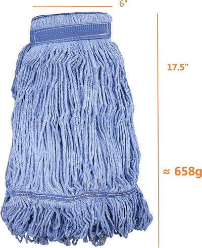 Cabezal fregona comercial resistente color azul para 3 mangos