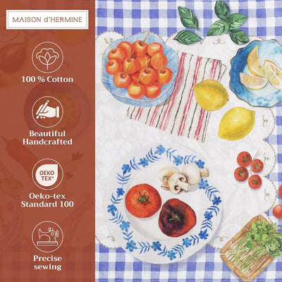 Set 4 Manteles Algodón 13x19pulg Reutilizables Gourmand