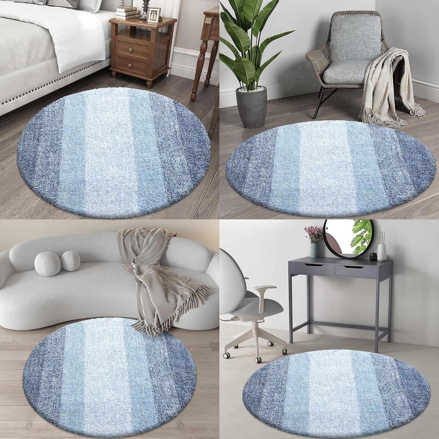 Tapete baño redondo 30" microfibra suave absorbente