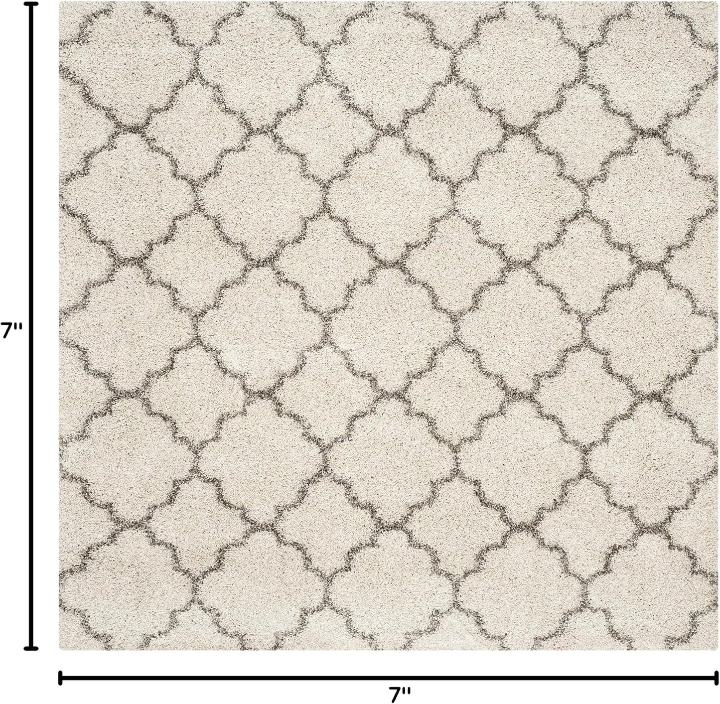 Alfombra cuadrada marroquí marfil gris 2pulg sala