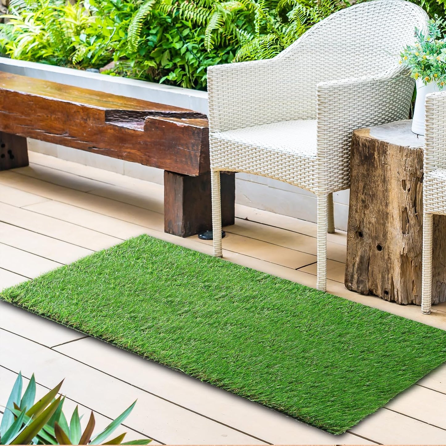 Alfombra césped artificial 2x6ft para interior y exterior