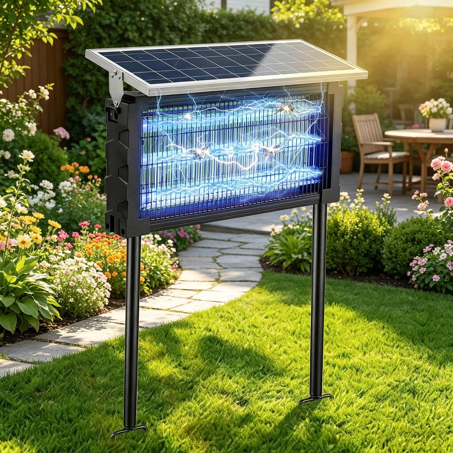 Exterminador solar mosquitos 4500V impermeable patio